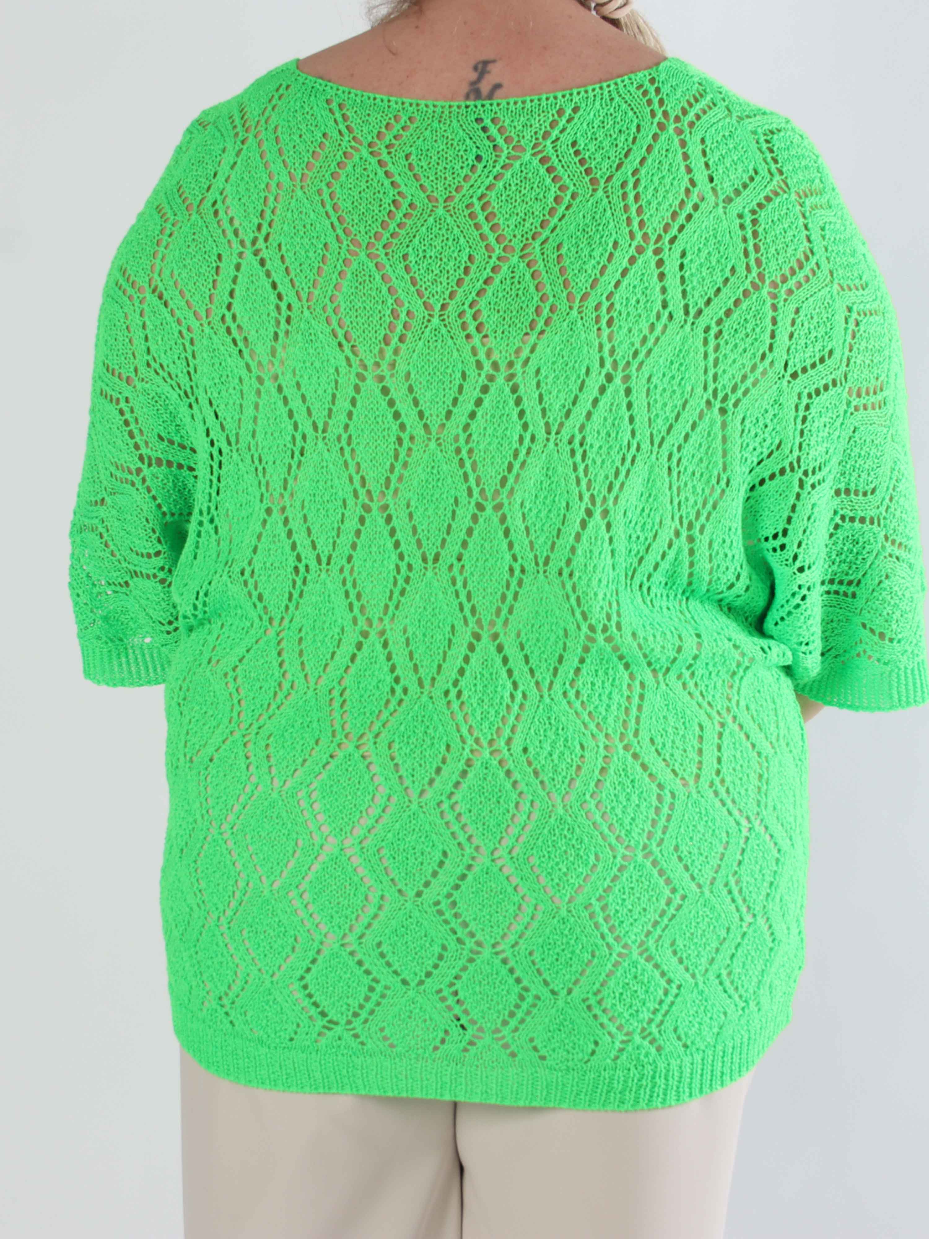 Deisy - Söt plus size-tunika i stickat spetsmönster